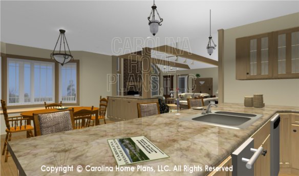 MS-2283-AC 3D Kitchen to Bar and Living Room