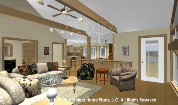 MS-2283-AC 3D Living Room to Foyer and Kitchen