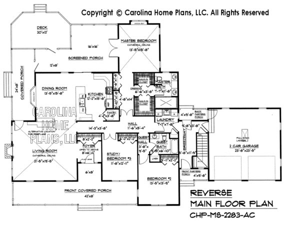 MS-2283-AC Reverse Main Floor Plan