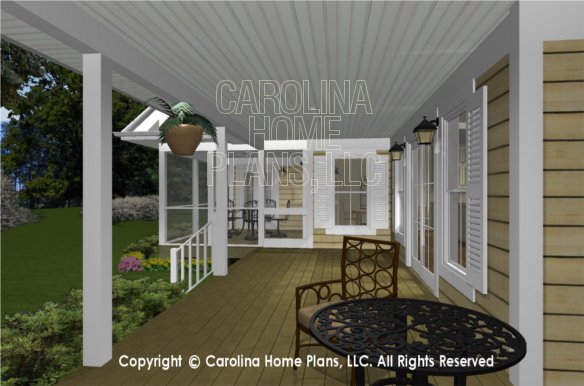 MS-2390-AC 3D Back Porch to Screened Porch