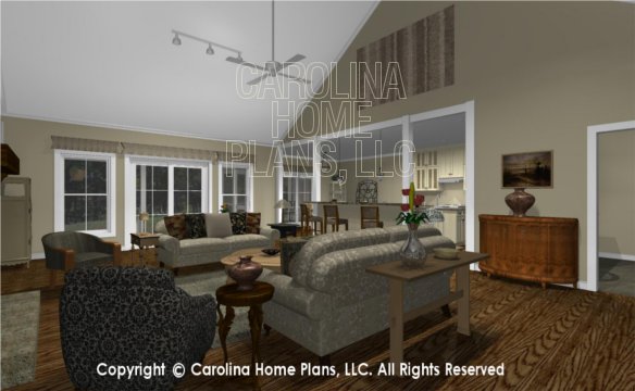 MS-2390-AC 3D Living Room to Kitchen
