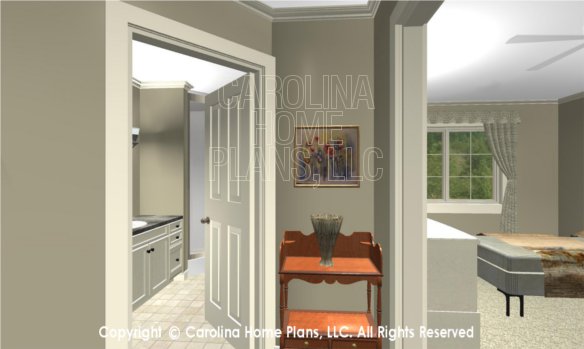 BS-1477-2715 3D Apartment Hallway to Bath and Bedroom