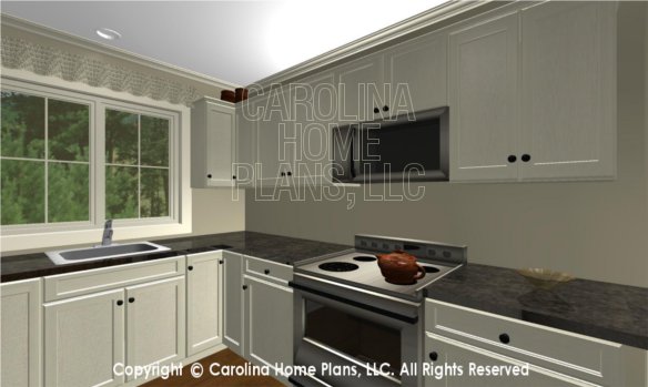 BS-1477-2715 3D Apartment Kitchen, sink and stove