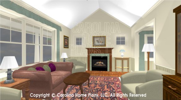 SG-1152 3D Living Room to Fireplace