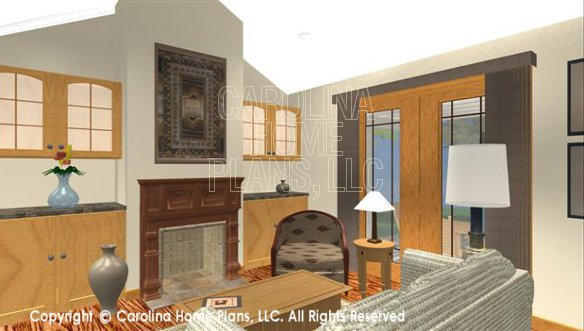 SG-1199 3D Living Room and Fireplace