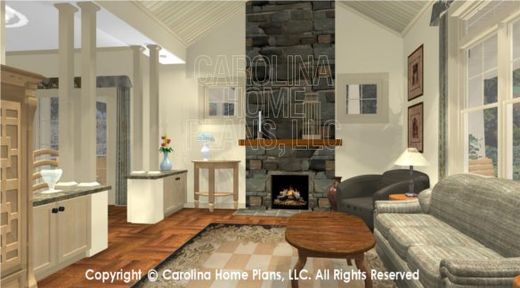 SG-1248 3D Living Room to Fireplace