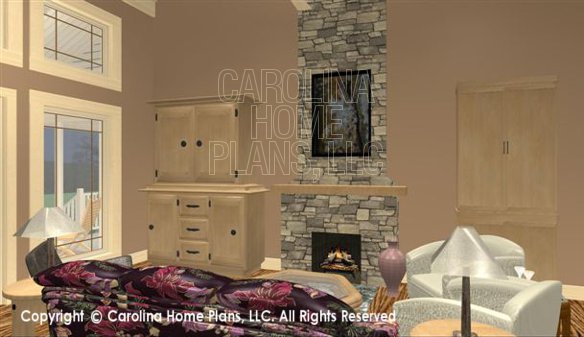 SG-1275 3D Great Room to Fireplace