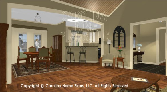 SG-1574 3D Living Room to Dining and Kitchen