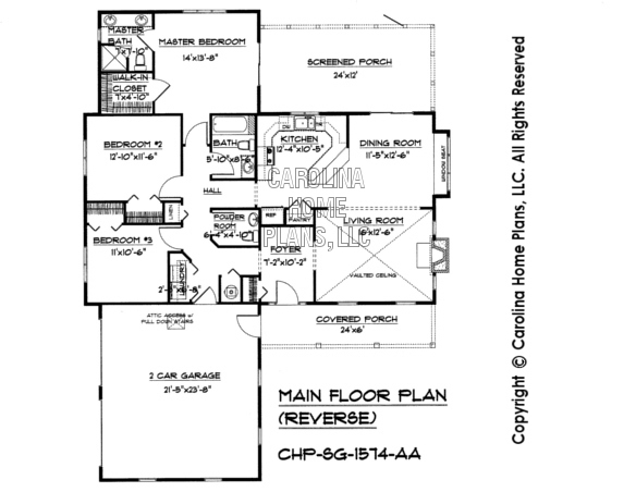 SG-1574 Reverse Main Floor Plan
