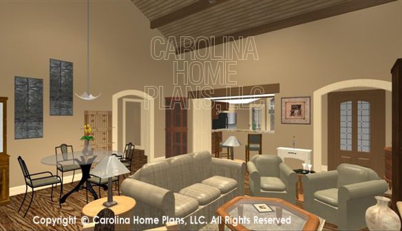 SG-1595 3D Great Room to Kitchen