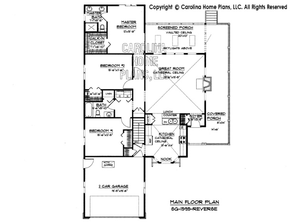 SG-1595 Reverse Main Floor Plan