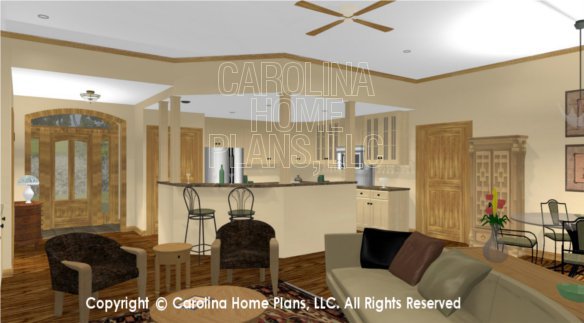 SG-1596 3D Great Room to Kitchen