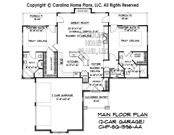SG-1596 Main Floor Plan wth Garage