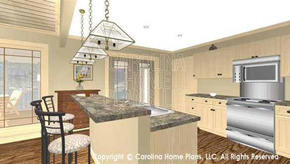 SG-1681 3D Kitchen Lunch Bar to Porch