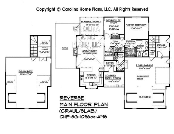 SG-1096 Reverse (Crawl/Slab) Main Floor Plan
