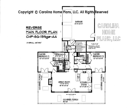 SG-1159 Reverse Main Floor Plan w/garage