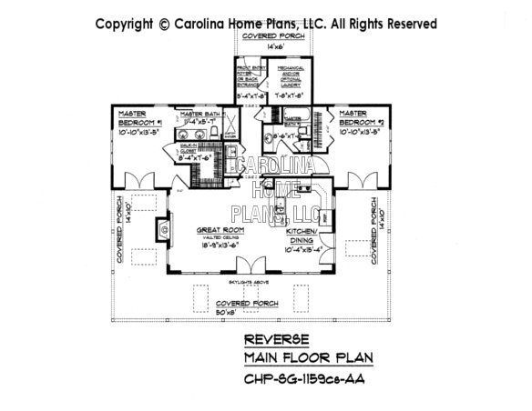 SG-1159 Reverse Main Floor Plan-crawl/slab