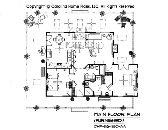 SG-1280-AA Furnished Main Floor Plan
