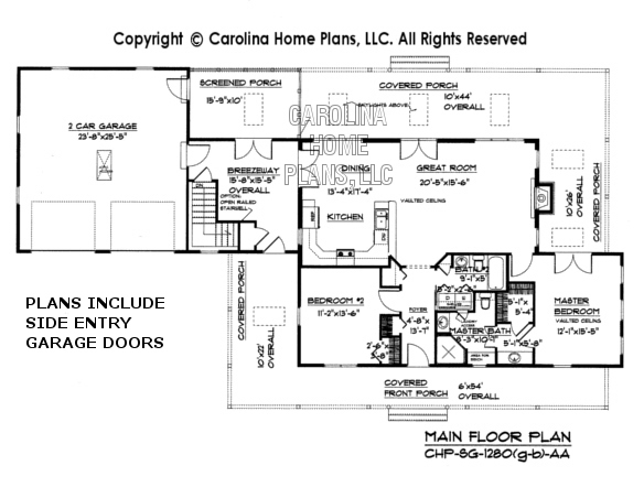SG-1280 (Garage/Basement) Main Floor Plan