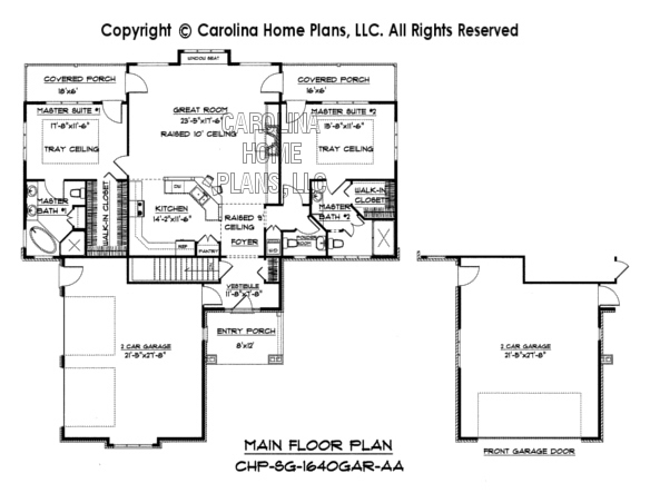 SG-1640 Main Floor Plan Garage & Basement
