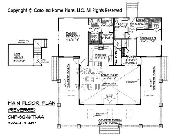 SG-1677 Reverse Floor Plan with crawl/slab