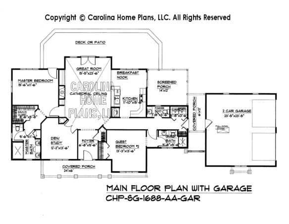 SG-1688 Main Floor Plan wth Garage