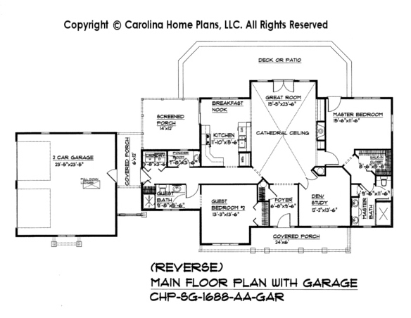 SG-1688 Reverse Floor Plan wth Garage
