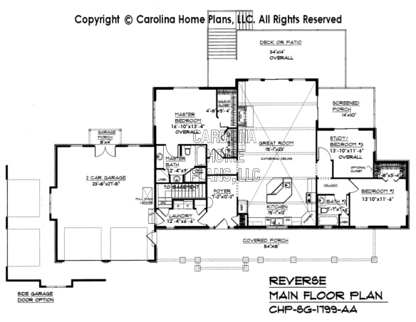 SG-1799 Reverse Main Floor Plan