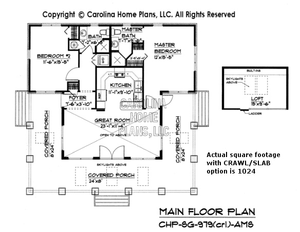 SG-979 Main Floor Plan with crawl space