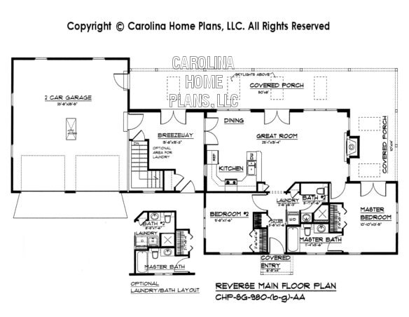 SG-980 Reverse Floor Plan-Basement, Garage