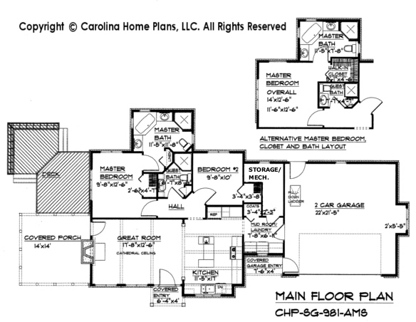 SG-981 (Crawl/Slab) Main Floor Plan