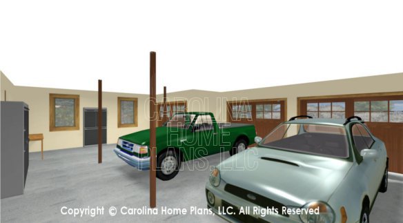 SM-1568 3D 3-Car Garage