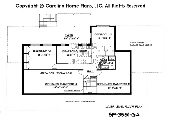 SP-3581 Lower Level Floor Plan