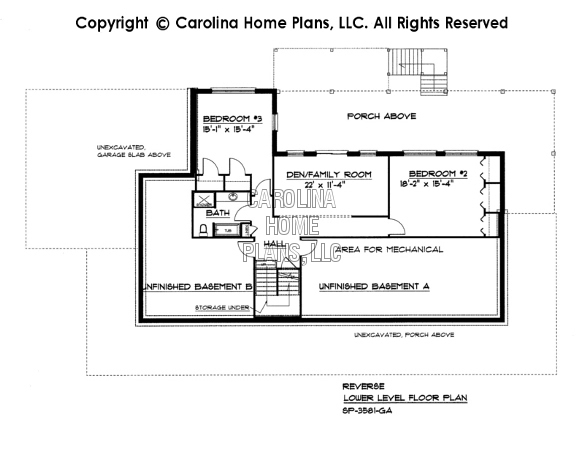 SP-3581 Reverse Lower Level Floor Plan