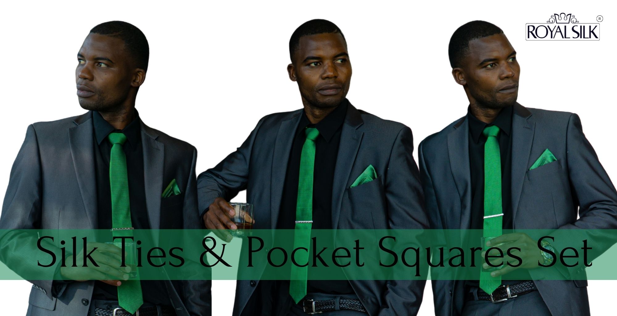 Solid Color Silk Tie & Pocket Square Sets