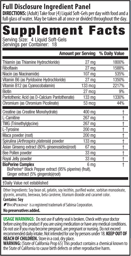 Irwin Naturals Triple Boost, Caffeine Free Natural Energy Booster - 75 Gel Capsules