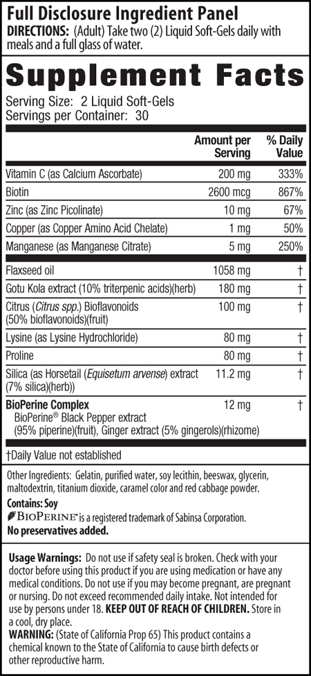 Irwin Naturals Hair Skin Nails Supplement Facts