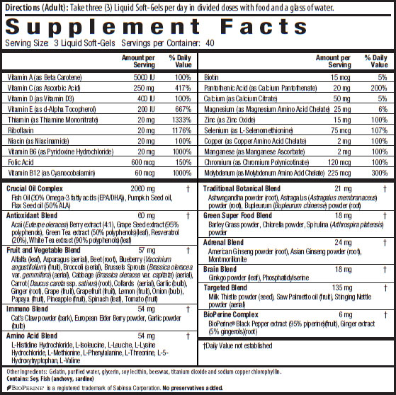 Living Green Liquid-Gel Multi for Men - VALUE SIZE, 120 Liquid Soft-Gels