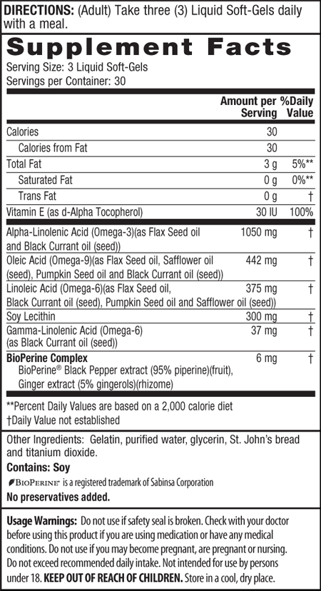 Irwin Naturals Whole Plant Oils Omega 3 6 9 - 90 Softgels