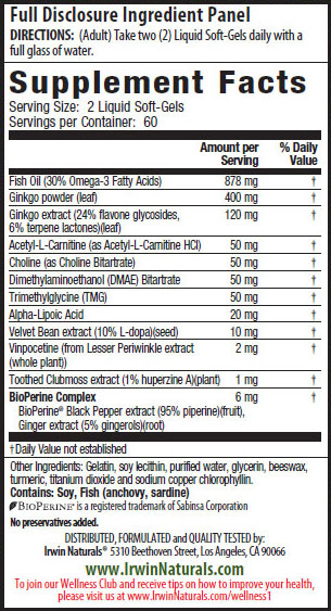 Ginkgo Smart - VALUE SIZE, 120 Liquid Soft-Gels, Irwin Naturals