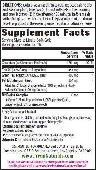 Green Tea Fat Metabolizer - VALUE SIZE,  150 Liquid Soft-Gels