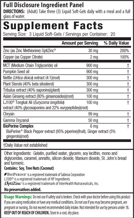 Testosterone UP, 60 Liquid Soft-Gels, Irwin Naturals