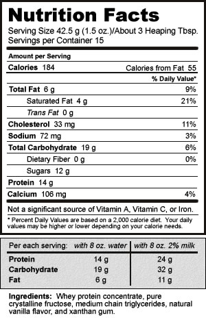 Nutribiotic Vanilla Bean Prozone Supplement Facts