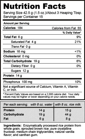 Nutribiotic Vegan Prozone Supplement Facts