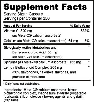 Supplement Facts for Meta C