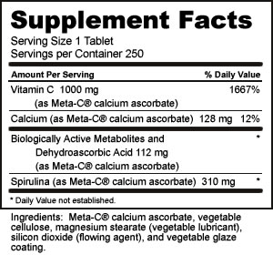 Supplement Facts for Meta C