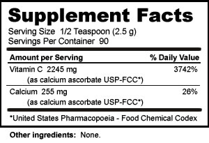 Supplement Facts for Ascorbate Bio C