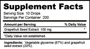 supplement facts for grapefruit seed extract 1oz