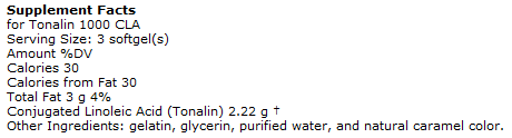 Diet Tonalin-CLA/ Tonalin 1000 CLA, 60 softgels, Source Naturals
