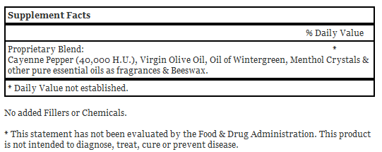 Cayenne Heat Oint
ment 4 oz.